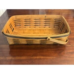 Longaberger Signed 17.5" Basket‎ w/h Blue Accent